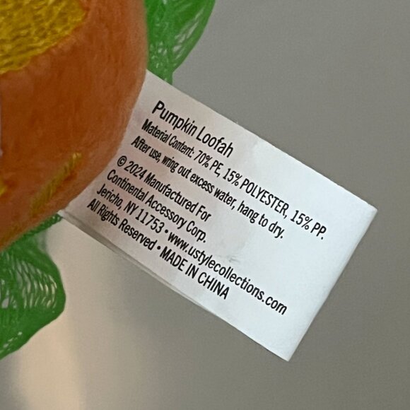 🎃 Scary Cute Pumpkin Halloween Loofah – Green Mesh – New with Tags - Picture 6 of 7